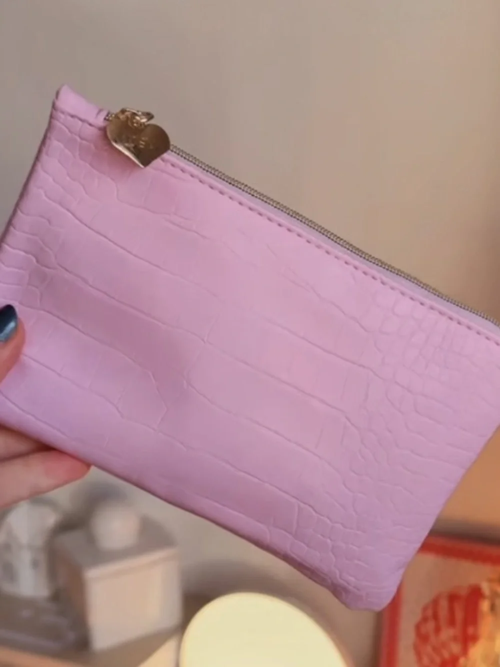 Ipsy ‘Self Love’ Light Pink Embossed Cosmetic Glam Bag